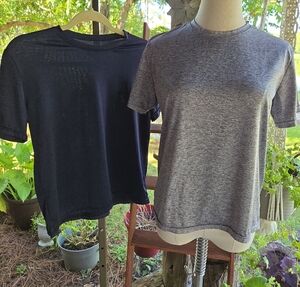 Real Essentials 2 Activewear T-shirts One Gray One Blue Size Extra Large